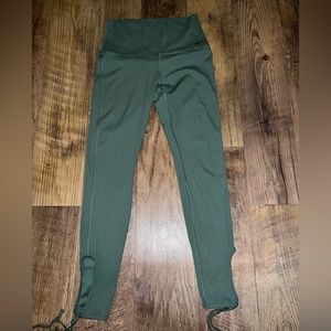 High rise Nike dri-fit ribbed leggings in army green